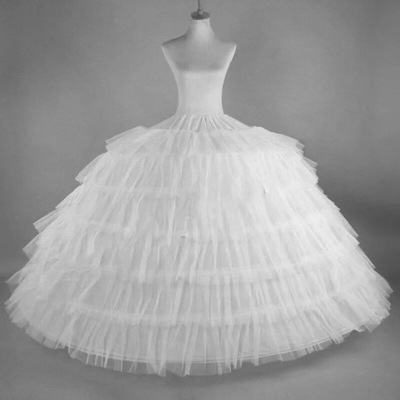فستان أبيض Quinceanera بيتيكوات ، كرينولين رقيق للغاية ، تنورة تحتية زلقة للزفاف ، ثوب الكرة ، 6 الأطواق ، جديد