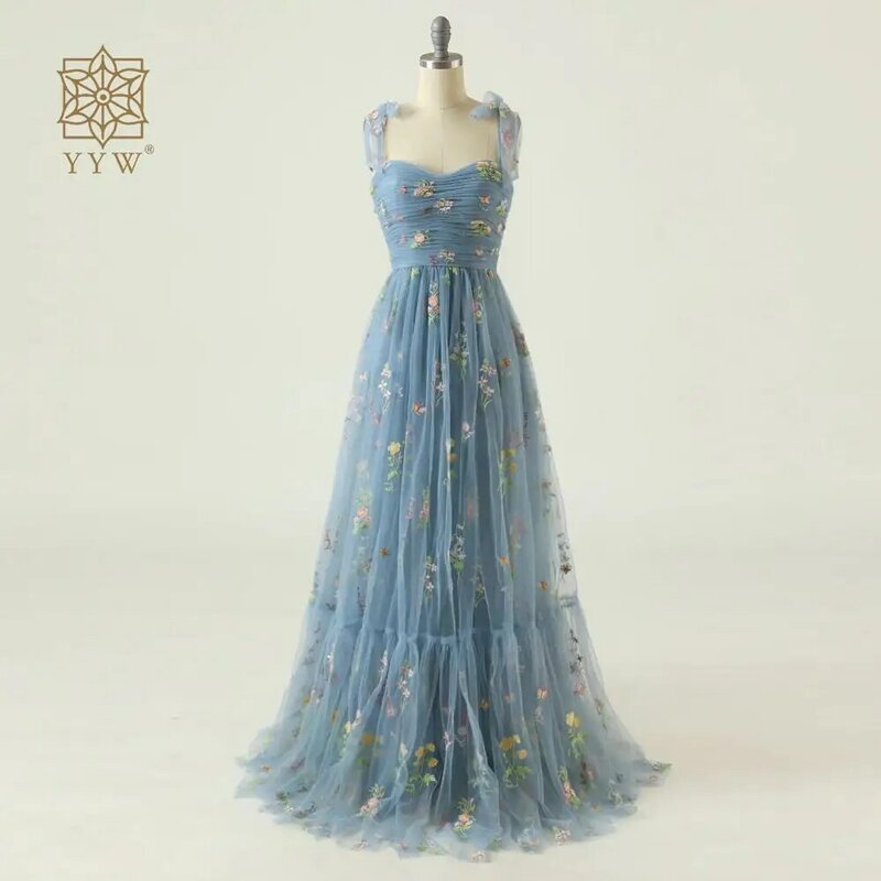 Mintgrün elegantes Party kleid Ballkleid blau verstellbare Träger glänzende Liebe Tüll Tee Länge Hochzeits feier Abschluss kleid neu