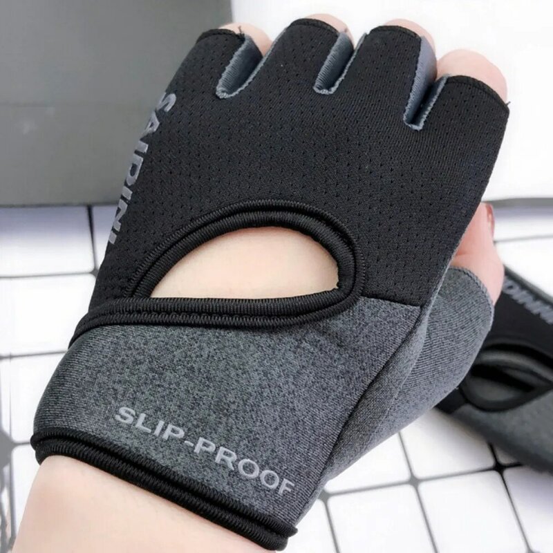 1 pair Anti-Skid Fitness Sport Gloves Fingerless Breathable Yoga Half Finger Gloves High Elasticity Protective