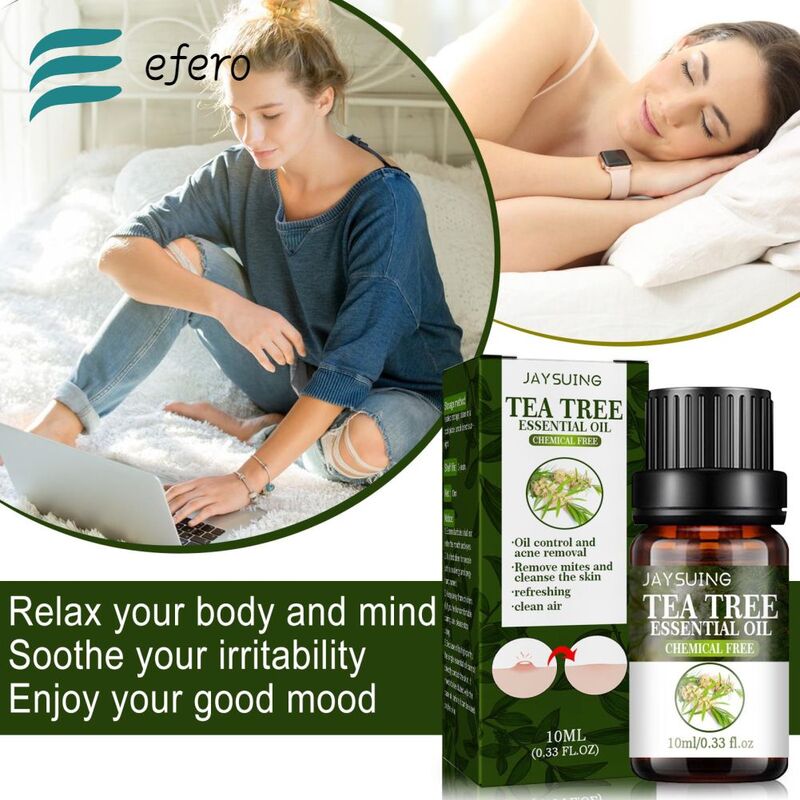 Aceite Esencial de árbol de té para el cuidado de la piel, suero Facial hidratante con Control de marcas de acné, reparación reafirmante, 10ML