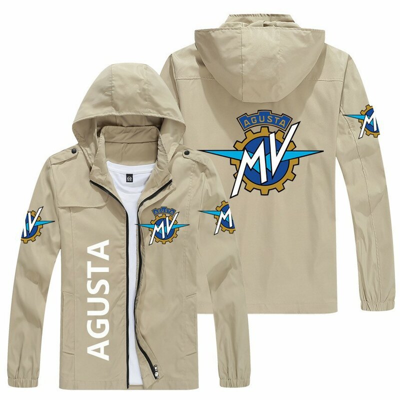 Spring men's thin sports pilot baseball uniform large size urban street MV Augusta motorcycle logo jacket