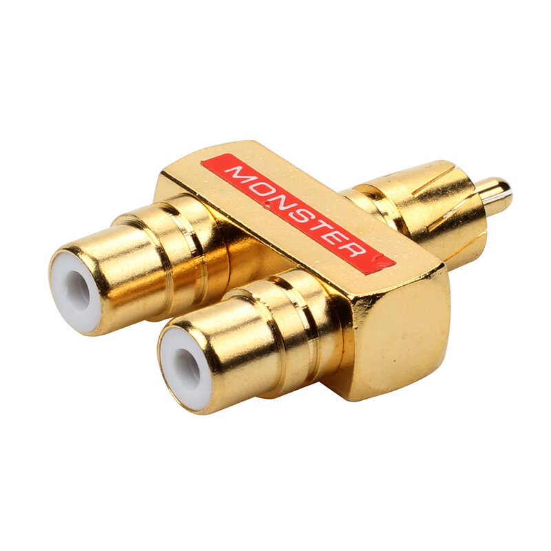 1 RCA Male To 2 RCA Female Gold-plated Copper AV Audio RCA One In Two One Male and Two Females Adapters