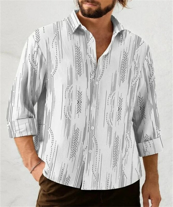 Camisa informal holgada para hombre, camisa retro cómoda con solapa, suave y cómoda, nueva lista, 2023