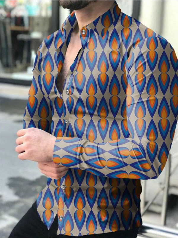 Camisa con solapa de lujo para hombre, camisa de manga larga con botones, cómoda y suave, talla Extra grande