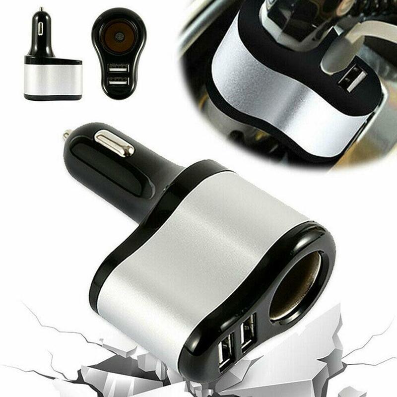 3.1A Dual USB Car Charger Adapte3 Ports 12-24V Socket Splitter Plug Cigarette Lighter For IPhone Fast Car Charger