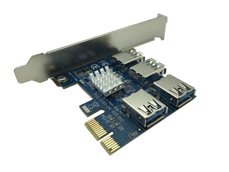 PCI Express Riser Karte PCI-E 1x zu 16x1 zu 4 PCIE USB 3,0 Slot Multiplier