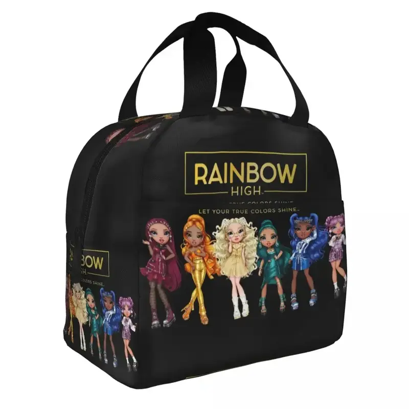 2024 New Rainbow High Insulated Lunch Bag Resuable Anime Tv Movie Cooler Thermal Lunch Tote Office Work School Lunchbag