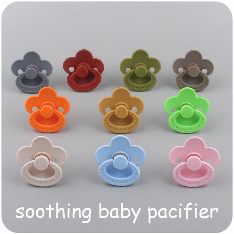 1pcs Baby Newborn Soft Food Silicone Nipple Infant Safe Flower Shape Nipples Toddler Pacifier Kids Teether Toy For Boy And Girls
