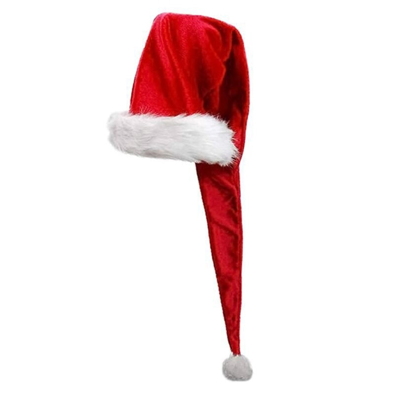 Topi Santa untuk Topi Ekor Panjang Ekstra Panjang untuk Dekorasi Pesta N7YD