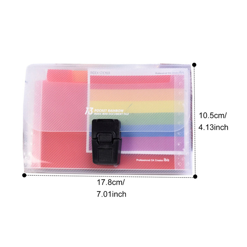 13-Pocket Multicolored Expanding Files Folder Accordion Style Document Organizer Bag with Buckle Closure for School Office Home