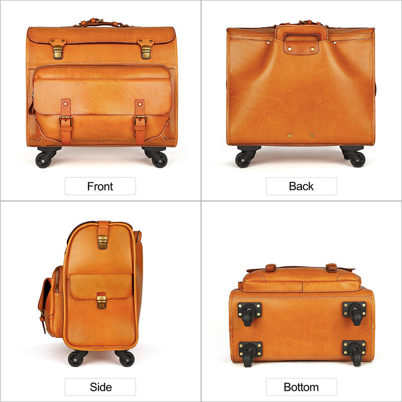 Роскошные чемоданы и дорожные сумки, чемодан из натуральной кожи для путешествий, универсальный деловой чемодан с колесами 20 дюймов для мужчин и женщин