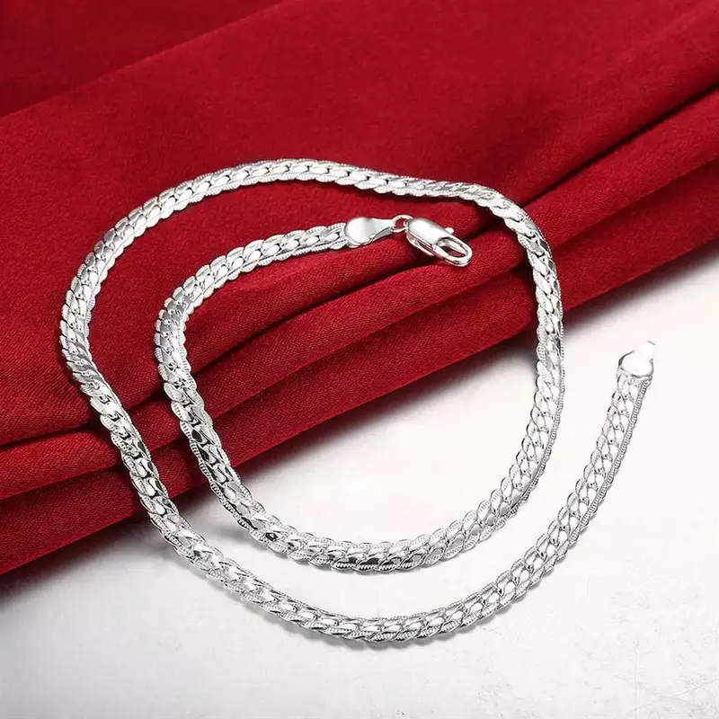 Commercio all'ingrosso 925 Sterling Silver 5mm larghezza collana di Design di marca di lusso 20-60cm catena per donna uomo moda gioielli da sposa regali