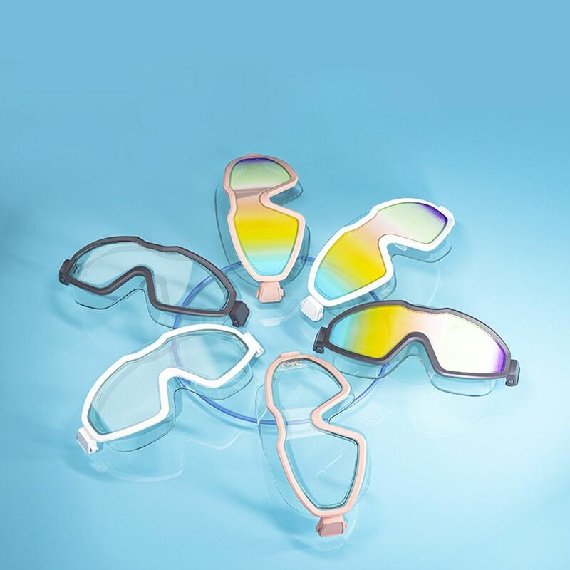 Mit Ohr stöpseln Schwimm brille verstellbare galvani sierte HD galvani sierte Brille elastische Weitwinkel-Taucher brille Unisex