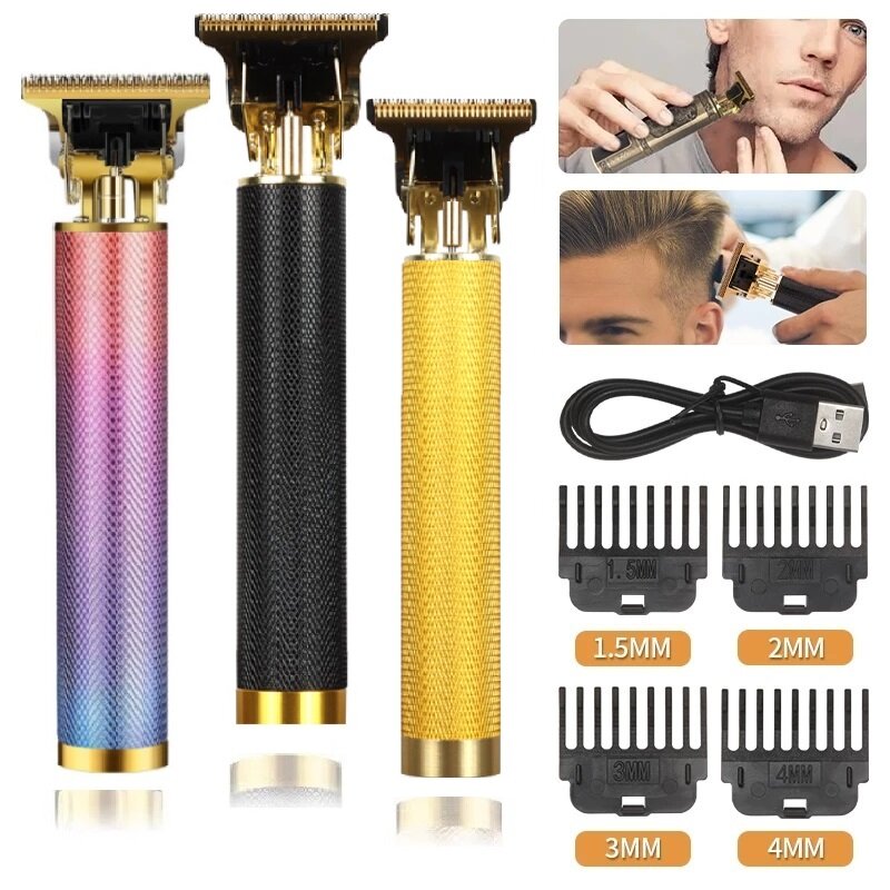 Электрическая машинка для стрижки волос T9, USB-триммер, перезаряжаемые машинки для стрижки волос для мужчин, бритва, триммер, профессиональный триммер для бороды