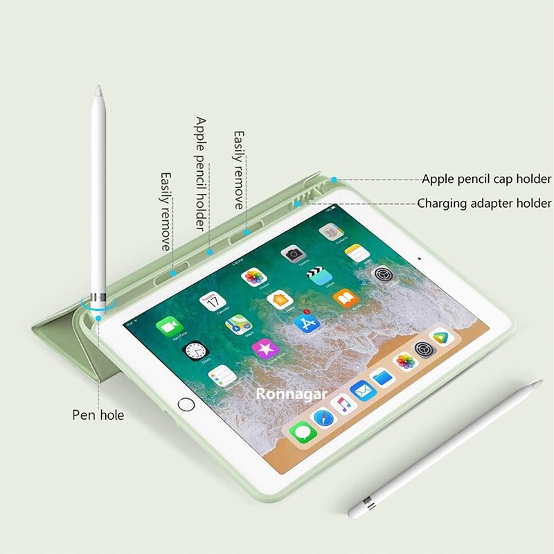 Чехол со слотом для карандаша для iPad Air 2 Air 1 Air 11 M2 2024 Чехол iPad 9,7 2018 Pro11 M4 Air5 Air4 2017 5/6th 10th 7 8 9 10,9
