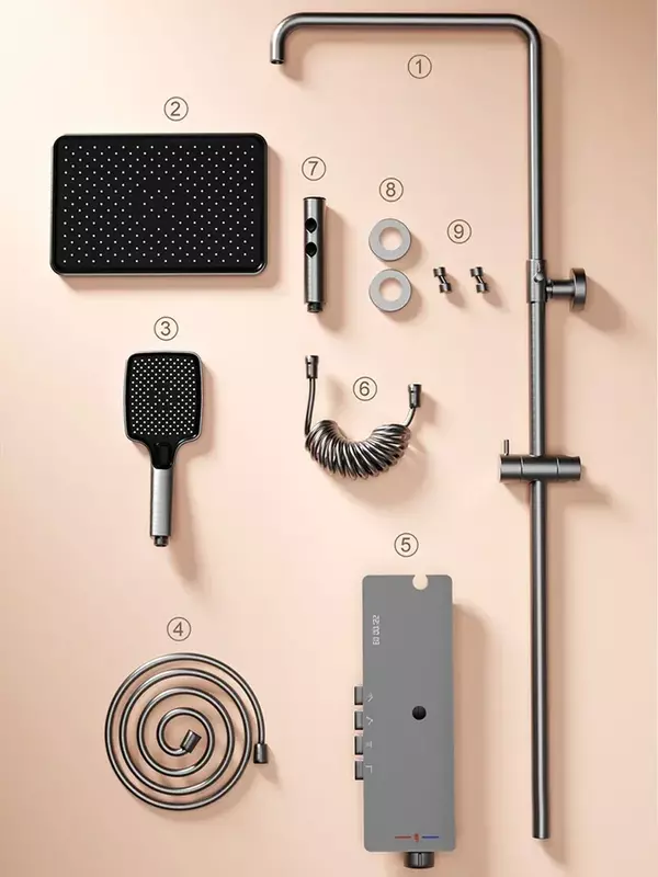 Rubinetto del termostato del sistema doccia per il Set da bagno moderno con Display digitale a pioggia per montaggio a parete del bagno