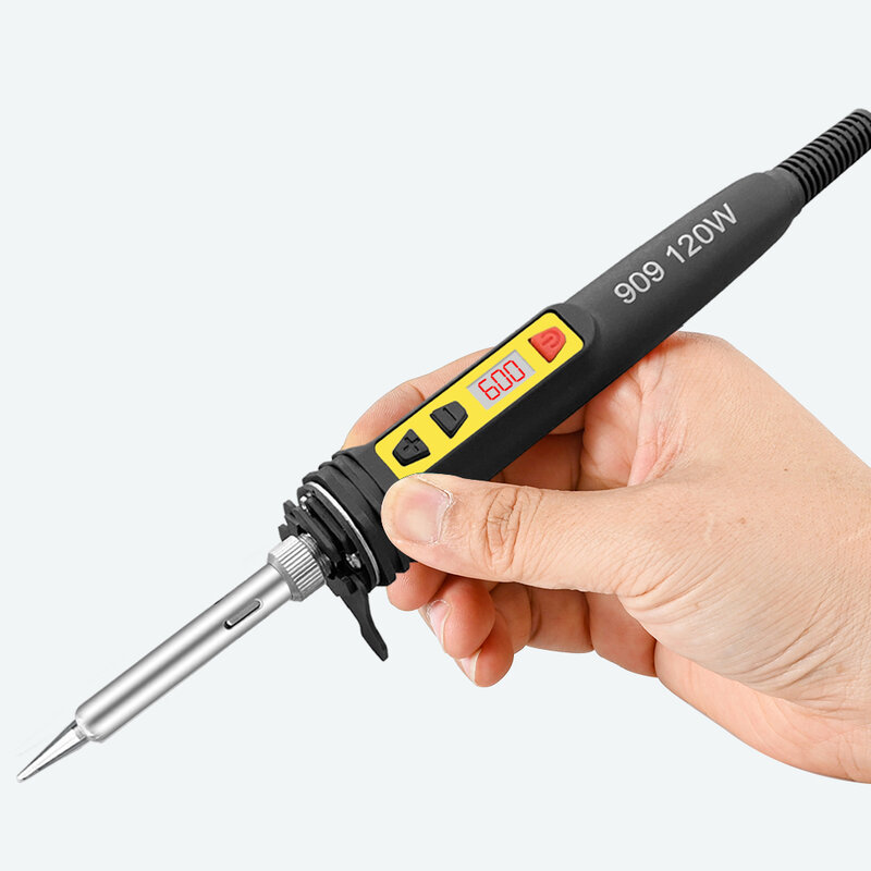 120w digital ferro de solda reparação conjunto de ferramentas de solda ferro de solda elétrica dupla temperatura de calibração 200-600c 907s