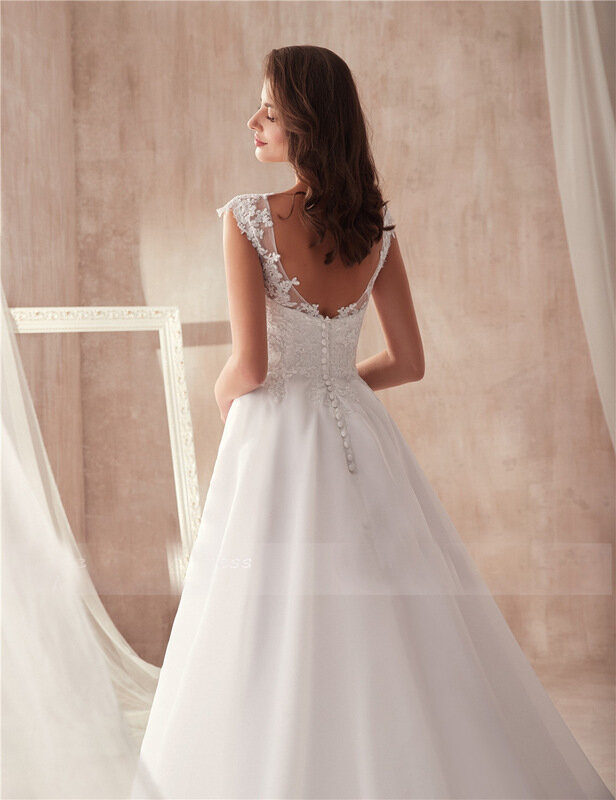 Vestido de novia adelgazante con hombros descubiertos, prenda sencilla de encaje, estilo Mori, novedad de otoño, 2024