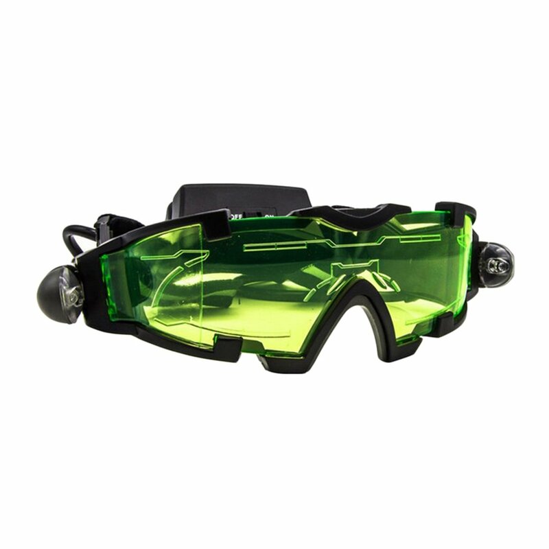 Gafas de vidrio de visión nocturna LED ajustables para motocicleta, gafas de caza de carreras, gafas con luz abatible a prueba de viento