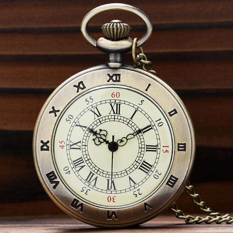 رائعة مفتوحة الوجه ساعة جيب كوارتز الأرقام الرومانية التناظرية عرض قلادة ساعة مع سلسلة قلادة للرجال النساء reloj فوب