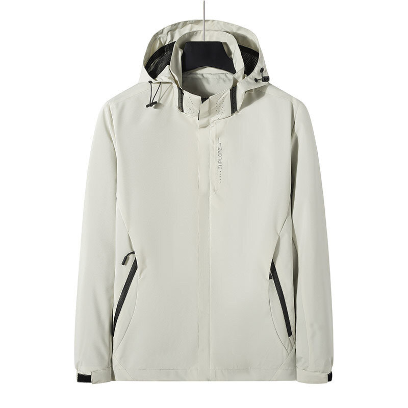 Mantel Jaket Pria Tahan Air Baru 2023 Jaket Musim Semi Pria Bertudung Luar Ruangan Mantel Pria Musim Gugur Merek Pakaian Mode 5XL