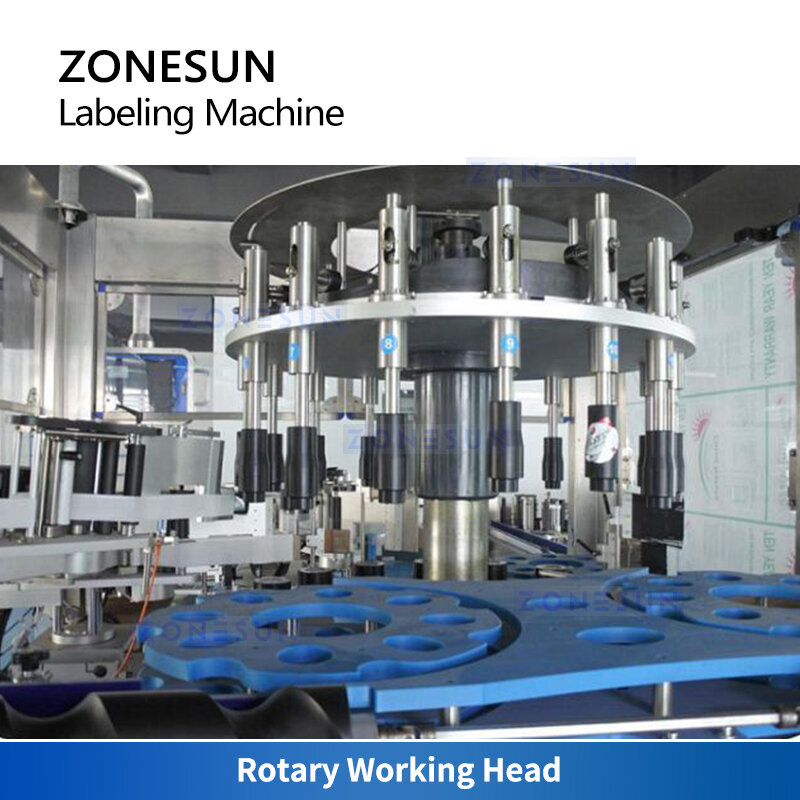 ZONESUN Automatic Labeling Machine Self Adhesive Labels Star Wheel Round Cylindrical Bottles Mineral Water Packaging ZS-CYGDP6