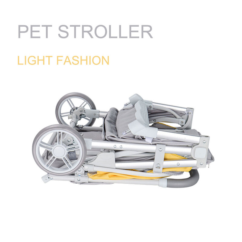 접이식 알루미늄 프레임이 있는 아름다운 중형 개 유모차, 경량 휴대용 애완 동물 캐리어, 개 및 고양이 운반