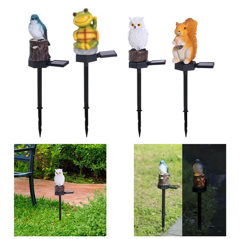 Solar Lights Garden Stake Animal Statue Home Porch LED Lightup Lawn Ornament