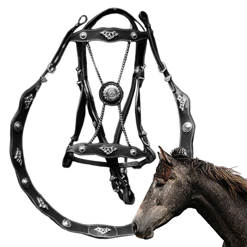 Halter et cordes de cheval en cuir PU, licou en plomb, ergonomique, confortable, sans entrave, structure en métal