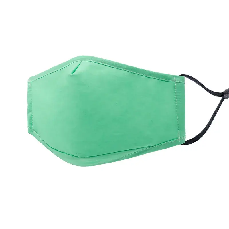 Máscara protetor solar lavável para adultos, máscaras de algodão de três camadas, filtros inseríveis de poeira, monocromáticos, atacadistas, verão