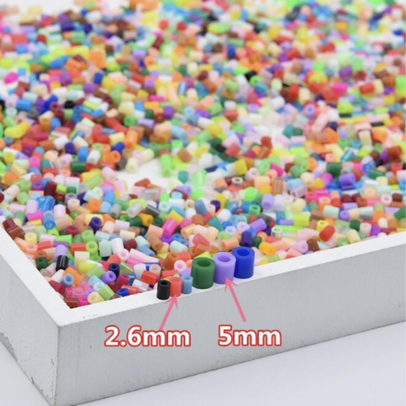 Mini perles Hama pour enfants, 1000 pièces/sac, 2.6mm, couleurs noir et gris, Pixel Art, perles fusibles pour cadeau, puzzles de bricolage, perles de fer