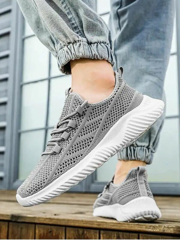 New Men's Summer Mesh Hollow Out Sports Shoes Lovers Soft Sole Non Slip Big Size Breathable Free Shipping Lace Up Running Shoes
