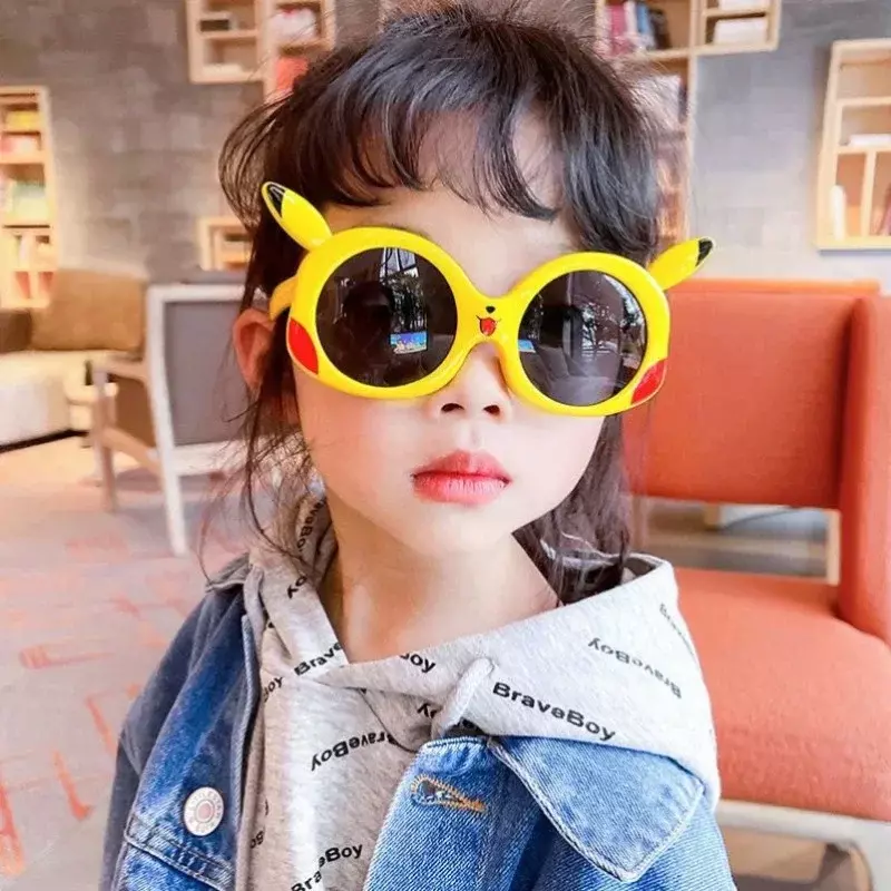 แว่นตากันแดดอะนิเมะโปเกมอนปิกาจู, แว่นตาเด็กหญิงเด็กชายตัวการ์ตูนแว่นตาสำหรับเด็กตกแต่งน่ารักของขวัญของเล่นสำหรับเด็ก