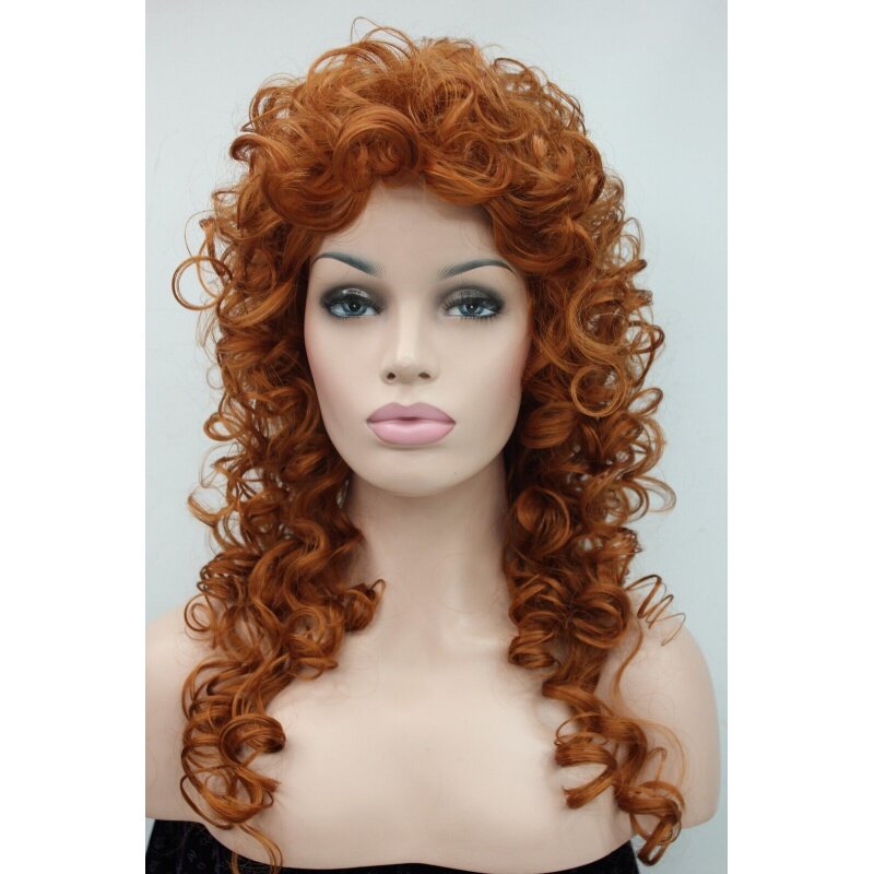 Modne damskie peruki kręcone 60cm długie włosy syntetyczne peruka luźne loki kolor 130A