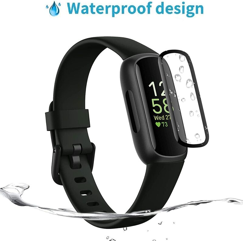 Protector de pantalla curvada 3D para reloj inteligente Fitbit Inspire 3, accesorios de protección de pantalla de 3 piezas, cobertura completa HD, película antiarañazos