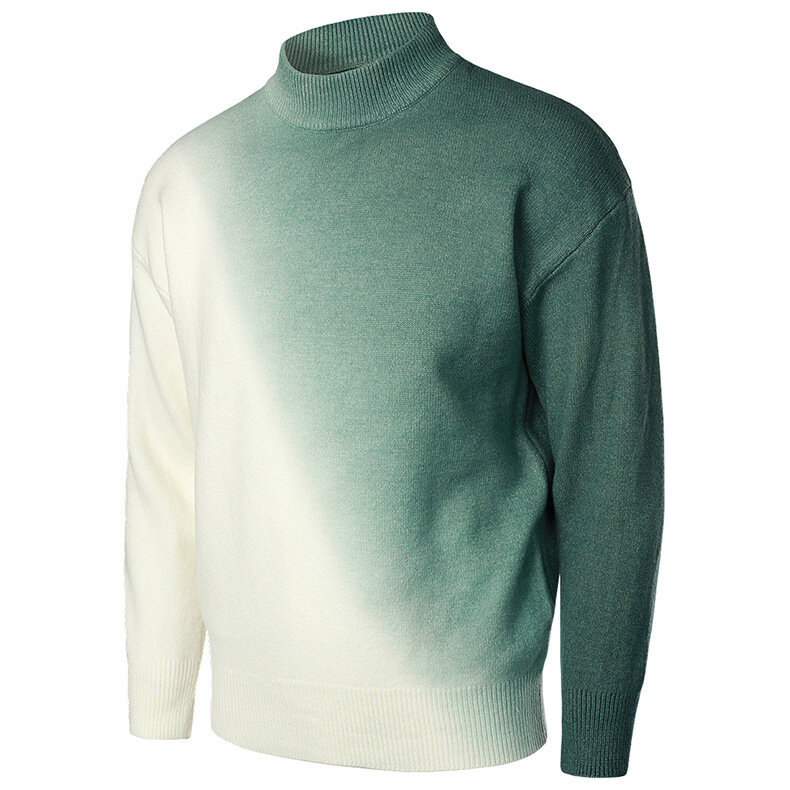 Eridanus outono inverno masculino mock pescoço pulôver malhas gradiente impressão a cores camisola para homem casual masculino streetwear mzm239