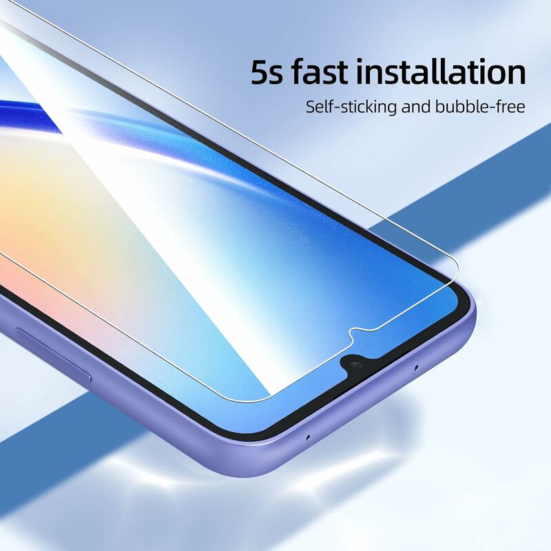 Kaca Tempered untuk Samsung Galaxy A25, 4/4 buah pelindung layar