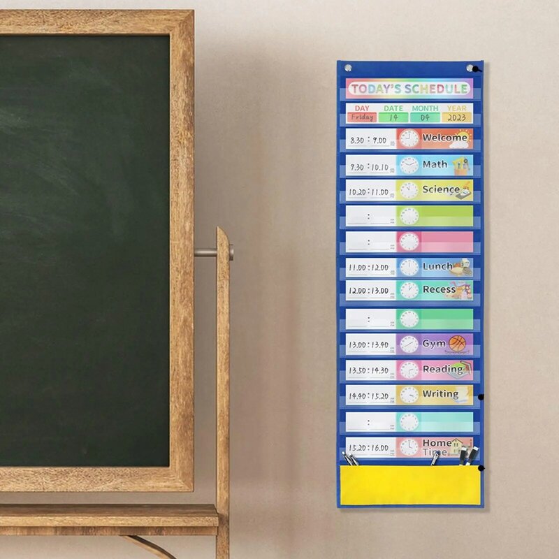 Tages plan Taschen karte über Tür halterungen Lern kalender Bildungs diagramme für Heim vorschule Klassen zimmer Lern werkzeuge