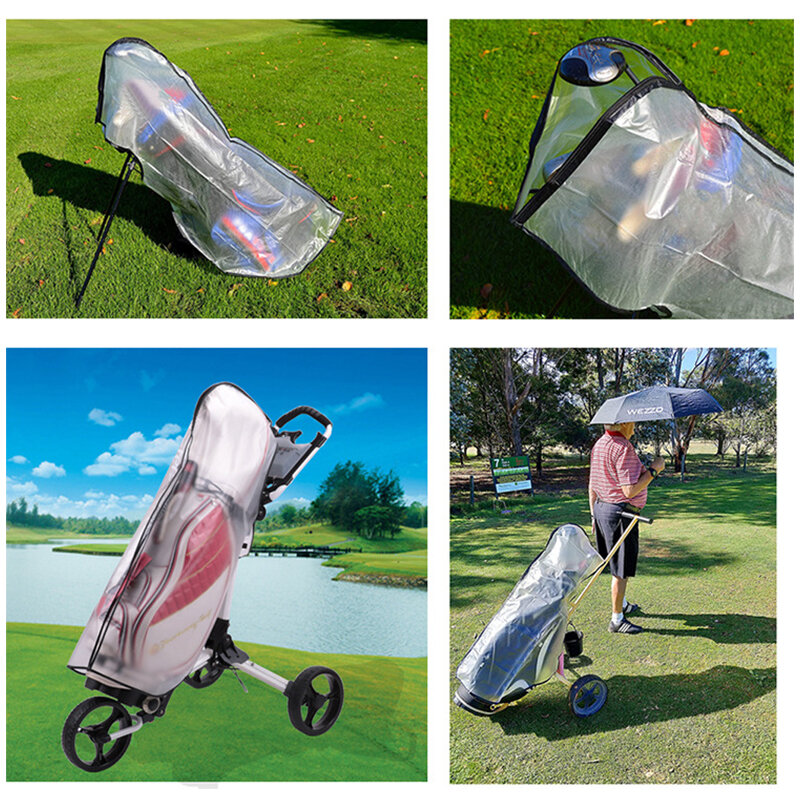 Torba do golfa wodoodporna pokrywa przezroczysta osłona przeciwdeszczowa z Pvc 118x64x41cm gra w golfa na deszczowy dzień