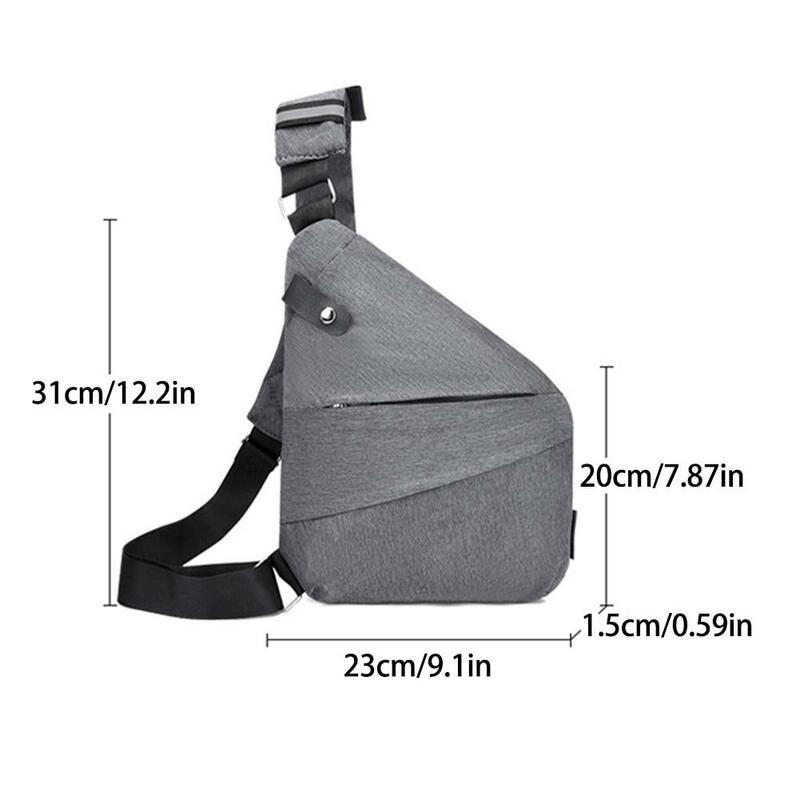 Simple Men Breast Bag Outside Leisure Anti-theft Splash Proof Shoulder Packet Capacity Large Change Key Organization Cell Bag