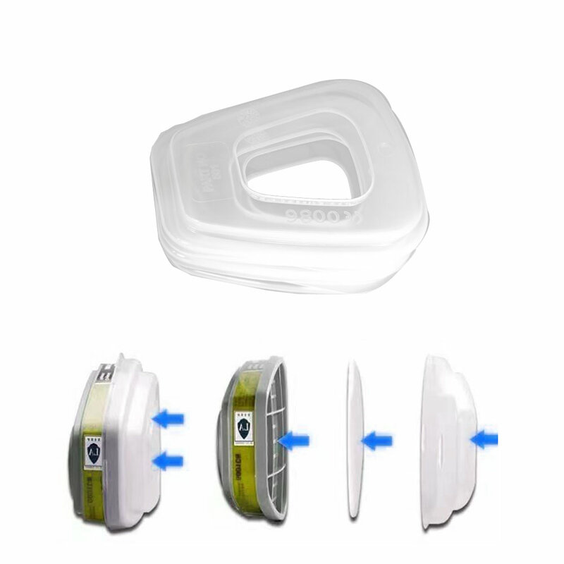 10 buah casing Respirator keselamatan anti-debu suku cadang Respirator 501 penutup plastik adaptor penyaring untuk 3 * M 501 6800 6001 5N11 5P71 7502 6200