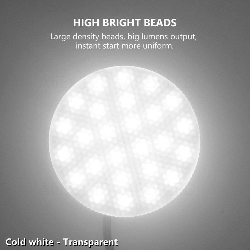 Lâmpada bulbo LED para sob o armário, Luz de armário, Refletor de disco branco quente frio, Gx53, 5W, 7W, 9W, 12W, 15W, 18W, 85-265V