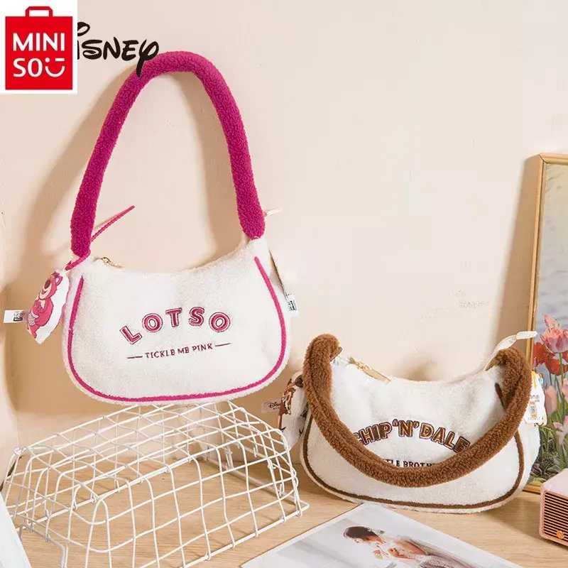 MINISO Disney Comic Stitch Bath Lightyear Fashion Shoulder Bag Student Sweet Versatile Portable Underarm Bag