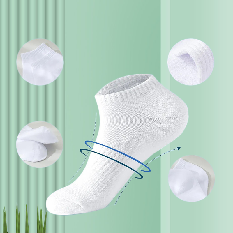Calcetines tobilleros transpirables para hombre y mujer, calcetín de algodón, color sólido, blanco y negro, 5/10/20 pares