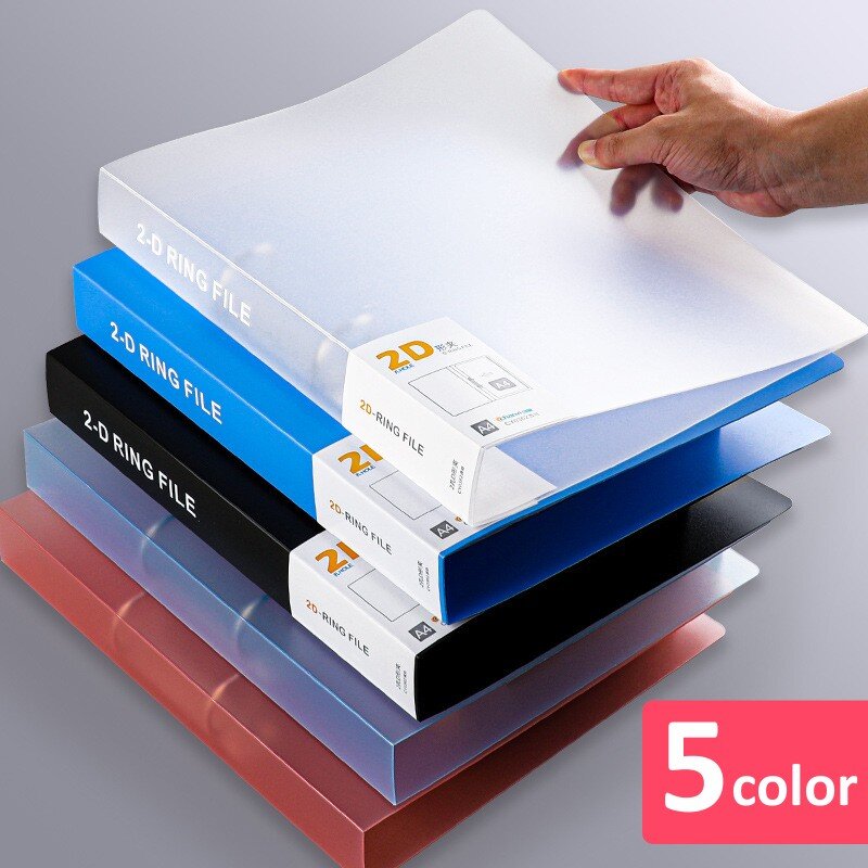 A4 pasta de pasta de pasta de arquivo de 2 anéis pasta de arquivo capa organizador de documentos de escritório pode conter 200 folhas de papel de teste organizador de mesa