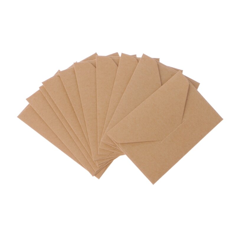 K92F 50 Sheets Vintage Envelopes for 4'' .67'' Cards Wedding Invitation Letter Stationery Paper Bag Wedding Gift Paper Bag
