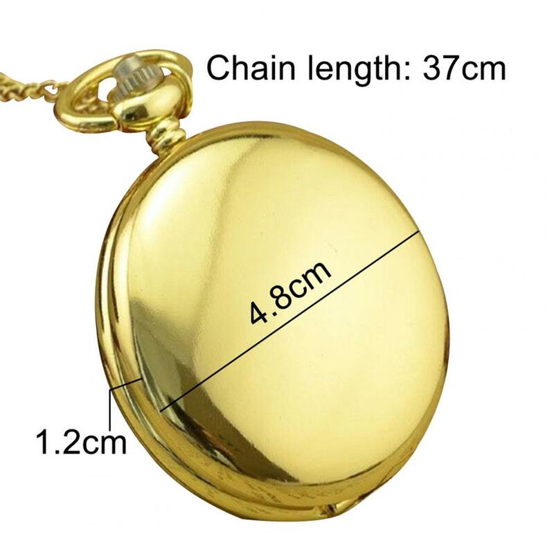 Retro Pocket Watch Men Women Vintage Mechanical Watch Alloy Smooth Round Pendant Quartz Pocket Watch with Chain Jewelry Gifts