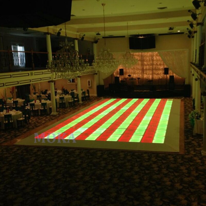 MOKA-pista de baile Led para escenario, iluminación RGB de 1M x 1M, pista de baile de boda, 48 unids/lote