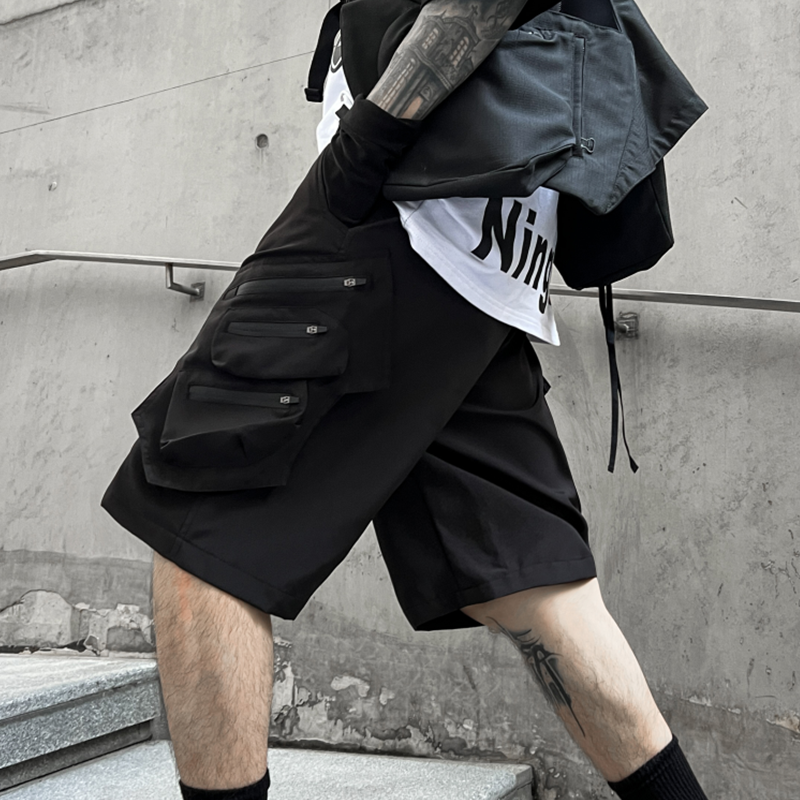 Pantalones cortos de verano para hombre, Pantalón Cargo con bolsillo lateral, moda urbana