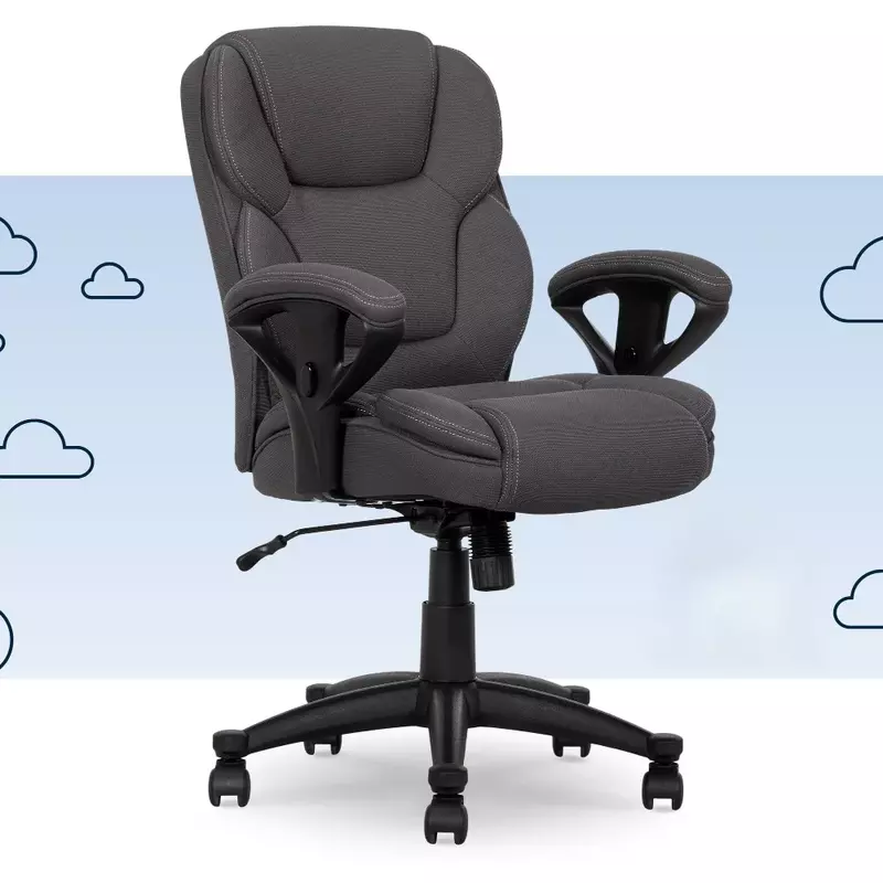 Suporta até 300 lbs cadeira de escritório com fezes livres, cadeira de escritório cinza escuro para gamer, tarefa de nível comercial, cadeiras reclináveis